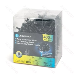 Niskonapięciowe lampki choinkowe zewnętrzne 400led Ciepła z Zimną 20m